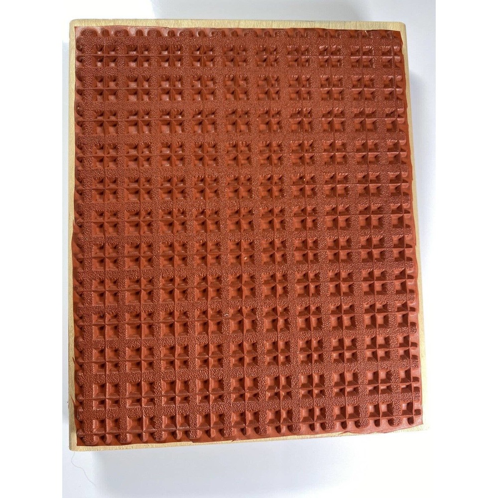 Stampin Up! Stipple Plaid 2001 Large Wood Mount Block Stamp Used Once - Picture 6 of 10